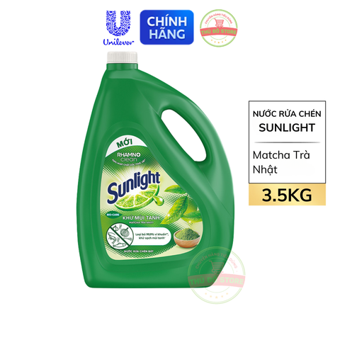 Nước Rửa Chén Bát Sunlight Matcha Trà Nhật Can 3.5Kg