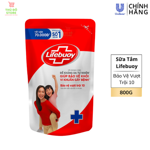 Sữa Tắm Lifebuoy Bảo Vệ Khỏi Vi Khuẩn - Túi 800G