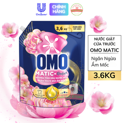 Nước Giặt OMO MATIC Cửa Trước Ngăn Mùi Ẩm Mốc - Túi 3.6Kg