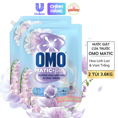 *CB2 Nước Giặt OMO Cửa Trước | Cửa Ngang Hương Hoa Linh Lan & Vani Trắng - Túi 3.6KG