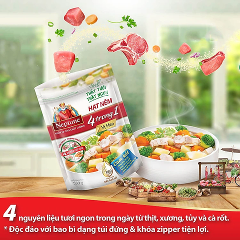 Hạt Nêm Neptune 4 trong 1 Vị Heo - Túi 500G