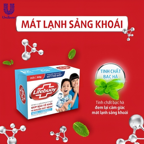 Bánh Xà Phòng Lifebuoy Vitamin+ Kháng Khuẩn 90G