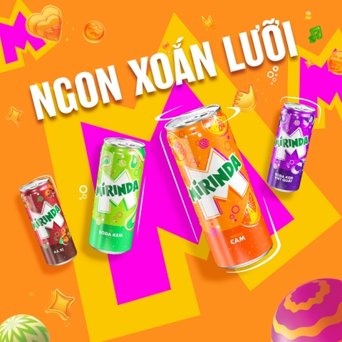 PEP Nước Ngọt Có Ga Mirinda Cam - Thùng 24 Lon x 320ML