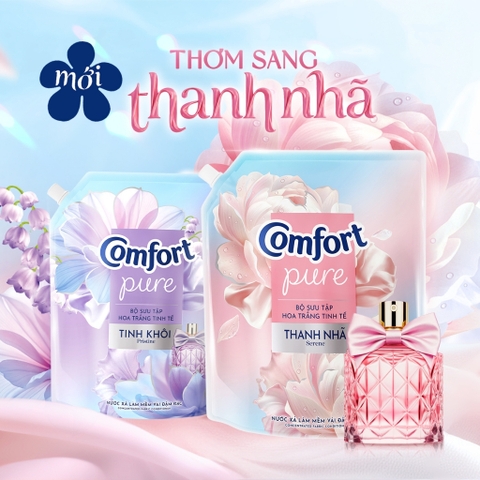 Nước Xả Vải Comfort Hoa Hương Hoa Trắng Thanh Nhã (Hồng) - Túi 1.7L