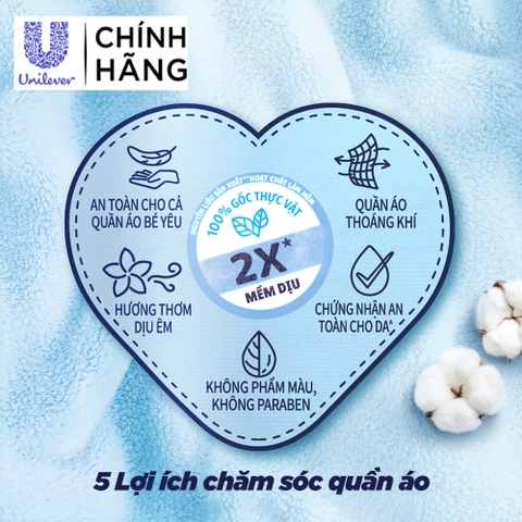 *CB2 Túi Nước Giặt OMO Matic Cho Quần Áo Bé 3.6Kg + Nước Xả Vải Comfort Dịu Nhẹ Thơm Hương Phấn Cho Quần Áo Bé 1.7L