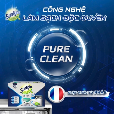 Hộp Viên Rửa Chén Bát Sunlight - 28 Viên/Hộp
