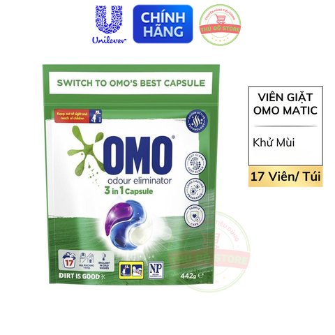 Viên Giặt OMO MATIC Công Nghệ Anh Quốc - 17 Viên/Túi