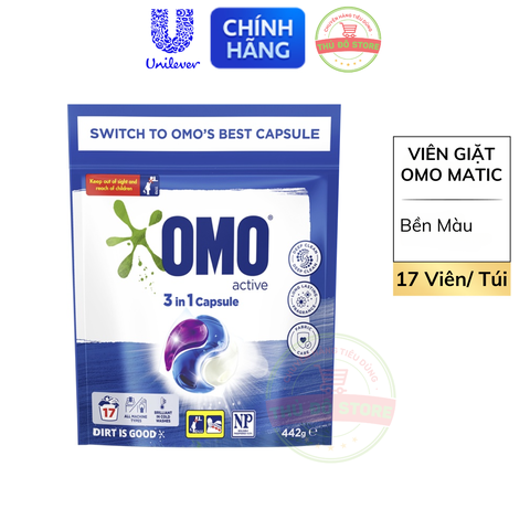 Viên Giặt OMO MATIC Công Nghệ Anh Quốc - 17 Viên/Túi