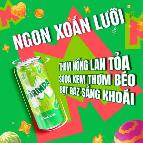 PEP Nước Ngọt Có Ga Mirinda Soda Kem - Thùng 24 Lon x 320ML