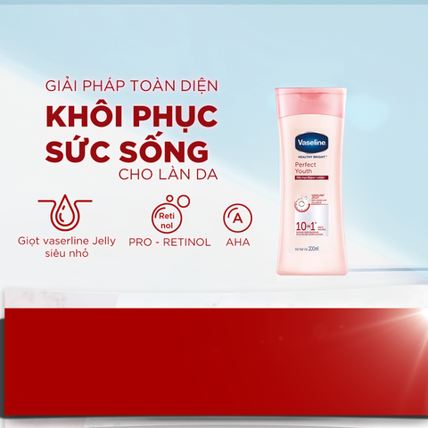 Sữa Dưỡng Thể Vaseline Dưỡng Da Sáng Khỏe Mịn Màng - Chai 200ML
