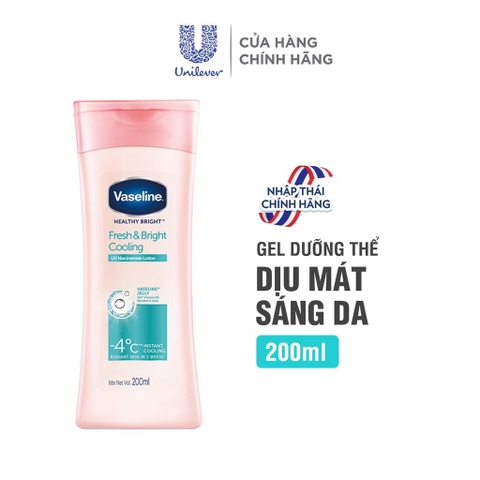 Sữa Dưỡng Thể Vaseline Dưỡng Da Sáng Khỏe Mịn Màng - Chai 200ML