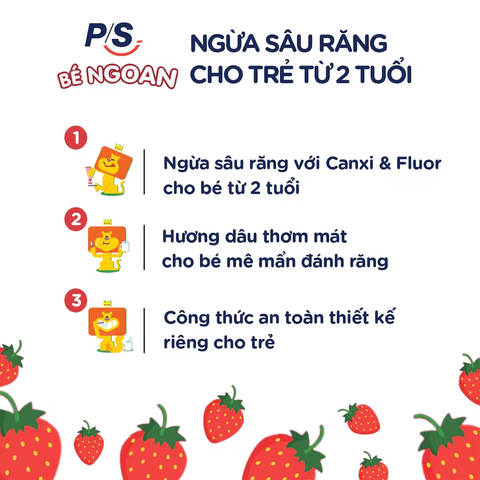 Kem Đánh Răng PS Cho Bé Hương Dâu - Tuýp Lớn 90G