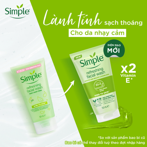 Sữa Rửa Mặt Simple 150ML (Tặng nước tẩy trang)
