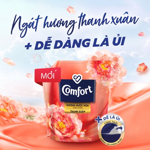Nước Xả Vải Comfort Hương Nước Hoa Thiên Nhiên Thanh Xuân - Túi 1.7L