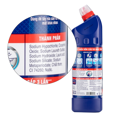Nước Tẩy Bồn Cầu Vim Xanh Biển Diệt Khuẩn - Chai 880ML