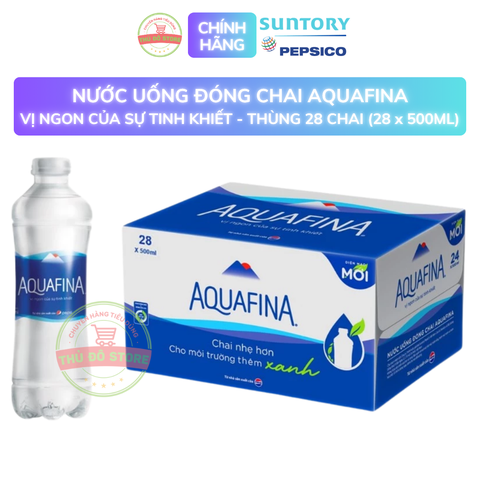 PEP Nước Uống Tinh Khiết Aquafina - Thùng 28 Chai x 500ML