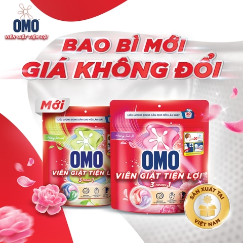 Viên Giặt OMO Tiện Lợi 3 Trong 1 - 30 Viên/ Túi