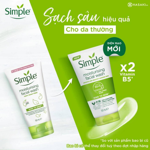 Sữa Rửa Mặt Simple 150ML (Tặng nước tẩy trang)