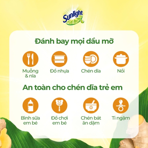 Nước Rửa Chén Bát Sunlight Gừng - Can 3.5KG