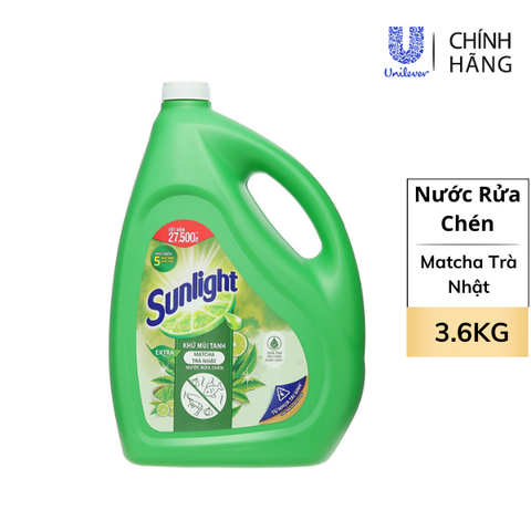 Nước Rửa Chén Bát Sunlight Matcha Trà Nhật Can 3.5Kg