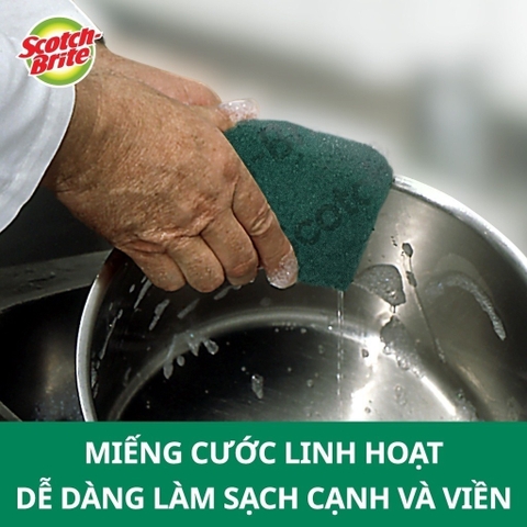 Cước Rửa Chén 3M™ Scotch-Brite® Sợi Cước Chất Lượng Cao Chống Trầy Siêu Sạch Có Mút - 1 Miếng