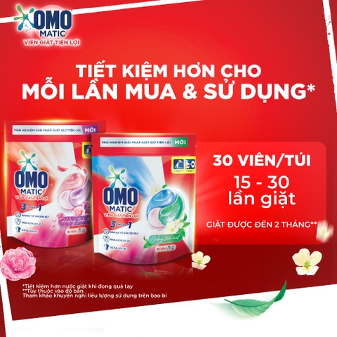 Viên Giặt OMO MATIC Tiện Lợi 3 Trong 1 Hương Tinh Tế (Dùng Thử) - 6 Viên/ Túi