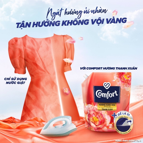 Nước Xả Vải Comfort Hương Nước Hoa Thiên Nhiên Thanh Xuân - Túi 1.7L