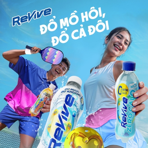 PEP Nước Giải Khát Revive Bù Nước Bù Khoáng Chanh Muối - Thùng 24 Chai x 390ML