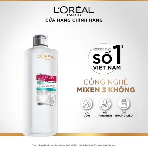Nước Tẩy Trang L’Oreal Paris Làm Sạch Sâu & Tươi Mát 3-In-1 Micellar Water - Chai 400ML