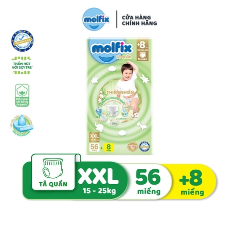 Tã/Bỉm Quần Molfix Ultra Thiên Nhiên Cho Bé - Size M84/ L76/ XL70/ XXL64