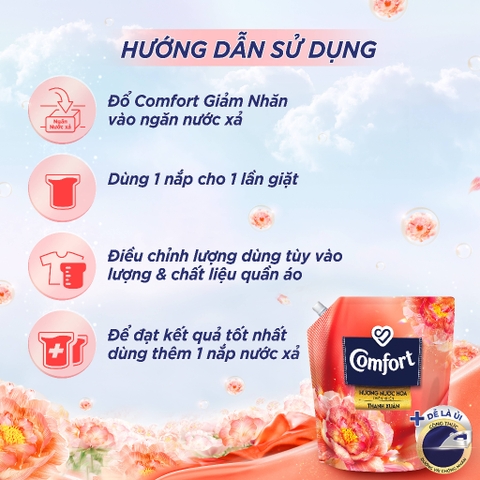 Nước Xả Vải Comfort Hương Nước Hoa Thiên Nhiên Thanh Xuân - Túi 1.7L