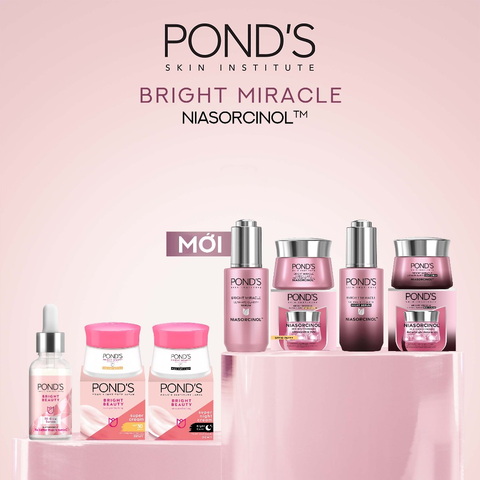 Kem Dưỡng Sáng Da Đa Tầng Pond's Bright Miracle Ngày | Đêm Mờ Thâm Sạm Với 50X Niasorcinol - Hũ 45G