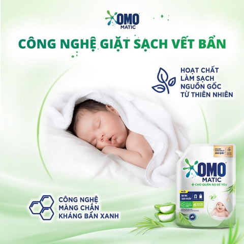 Nước Giặt OMO Matic Cho Quần Áo Bé - Túi 3.6Kg