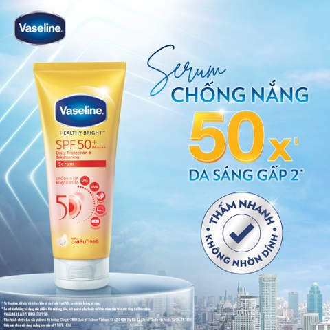 Sữa Dưỡng Thể Vaseline Chống Nắng Sáng Da SPF 50+ PA++++ Sáng Hơn 2X - Tuýp 300ML