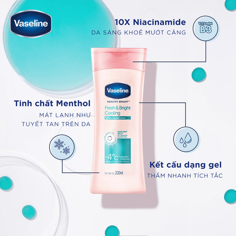 Sữa Dưỡng Thể Vaseline Dưỡng Da Sáng Khỏe Mịn Màng - Chai 200ML