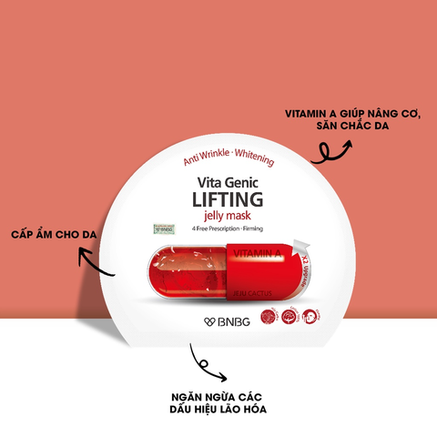 Mặt Nạ Phục Hồi Da Lão Hóa BNBG Vita Genic Lifting Jelly Mask (Đỏ) - Miếng 30ML
