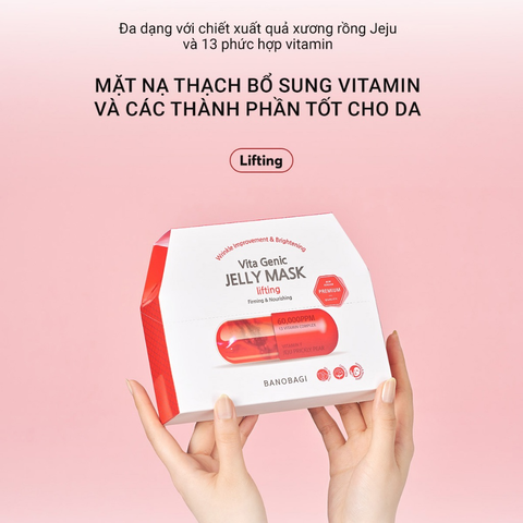 Mặt Nạ BANOBAGI Vita Genic Jelly Mask Lifting Nâng Cơ Săn Chắc Da Cho Da Đàn Hồi Chống Lão Hóa & Chảy (Đỏ) - Miếng 30ML