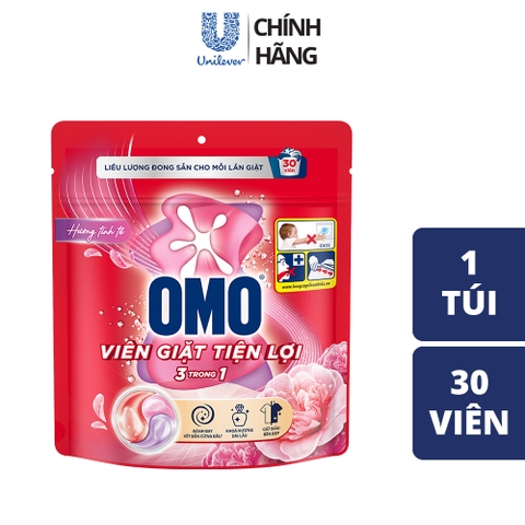 Viên Giặt OMO Tiện Lợi 3 Trong 1 - 30 Viên/ Túi