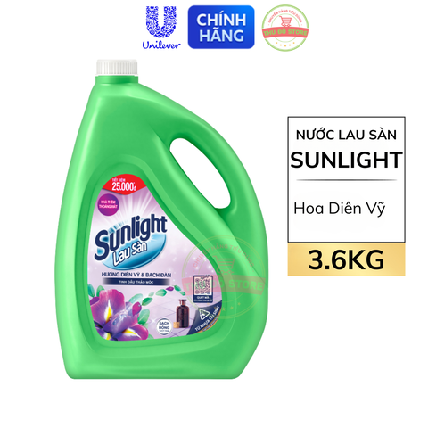 Nước Lau Sàn Sunlight Diên Vỹ (Xanh) - Can 3.6KG