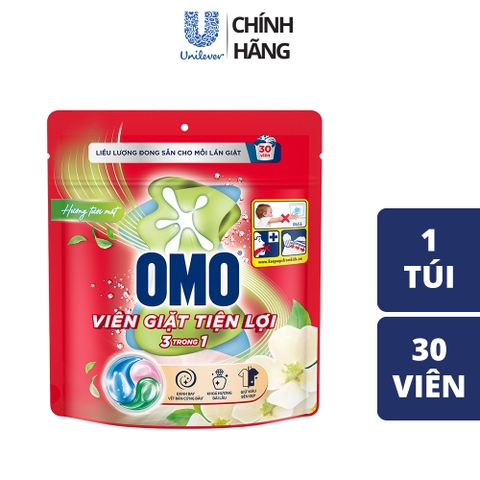 Viên Giặt OMO Tiện Lợi 3 Trong 1 - 30 Viên/ Túi
