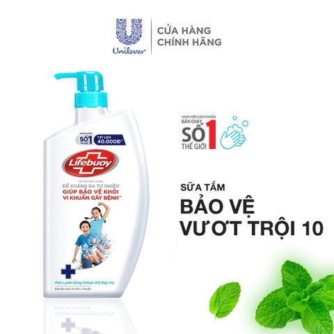 Sữa Tắm Lifebuoy Sạch Khuẩn Bảo Vệ Khỏi 99.9% Vi Khuẩn - Chai 800G