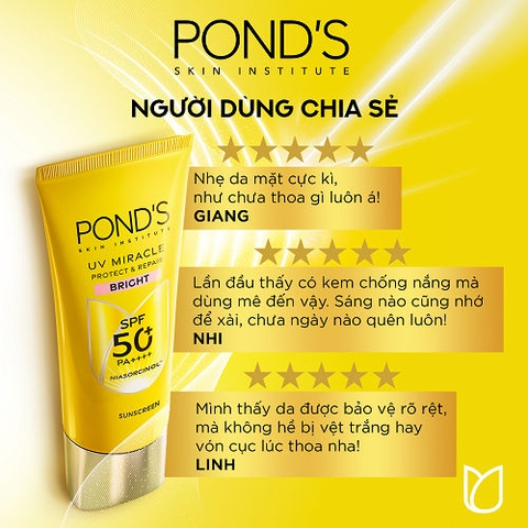 Kem chống nắng phổ rộng Pond's UV Miracle SPF 50+ PA++++ Tuýp 50G