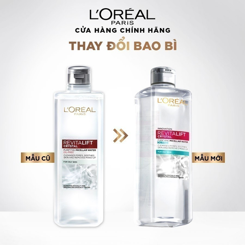 Nước Tẩy Trang L’Oreal Paris Làm Sạch Sâu & Tươi Mát 3-In-1 Micellar Water - Chai 400ML
