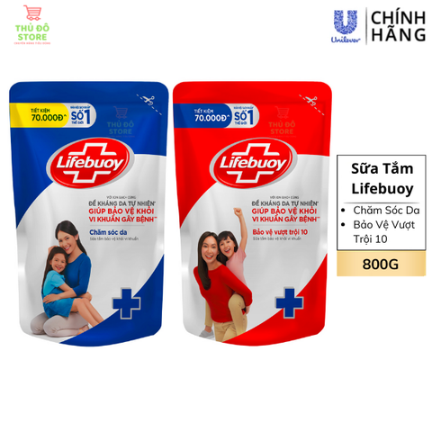 Sữa Tắm Lifebuoy Bảo Vệ Khỏi Vi Khuẩn - Túi 800G