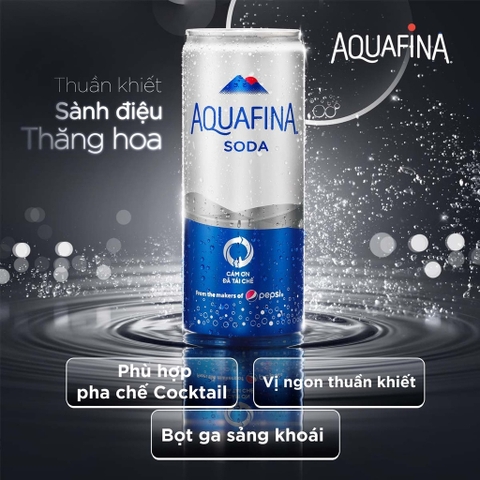 PEP Nước Uống Có Ga Aquafina Soda - Thùng 24 Lon x 320ML