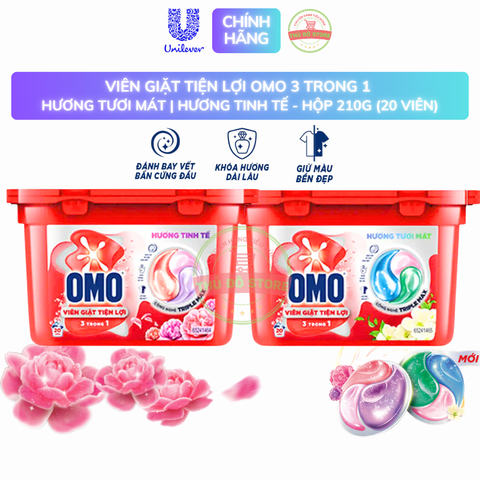 Hộp Viên Giặt Tiện Lợi OMO - Hộp 210G