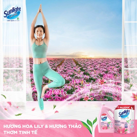 Nước Lau Sàn Sunlight Tinh Dầu Hoa Lily & Bạch Trà - Can 3.6kg