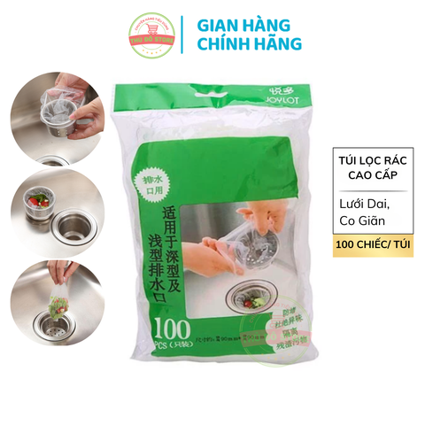 Túi Lọc Rác Bồn Rửa Chén Bát | Chậu Rửa Bát Dạng Lưới Co Dãn Có Chun - 100 Miếng/ Túi