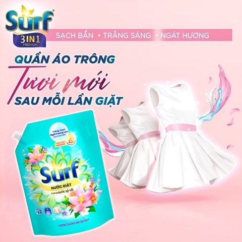 Nước Giặt Surf Hương Cỏ Hoa Diệu Kỳ - Túi 3.6KG