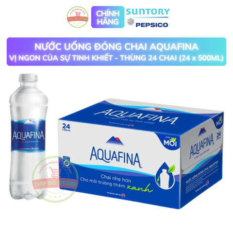 PEP Nước Uống Tinh Khiết Aquafina - Thùng 24 Chai x 500ML